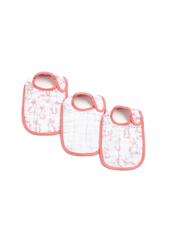 mothercare Pack Of 3, Baby Girls 100% Cotton Woven Bib - Image 1