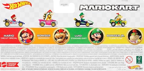 Hot Wheels Mario Kart Toy Vehicle 4-Pack, Collectible Set of 4 Fan-Favorite Characters Includes 1 Exclusive Model - Image 2