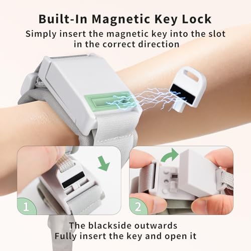 bearcouple Safety Anti Lost Wrist Link for Kids with Key Lock, Reflective Child Walking Harness, Kid Wrist Leash Autism Safe Bracelet for Boys & Girls Toddlers Leash for Supermarket Amusement Park Zoo Travel - Image 3