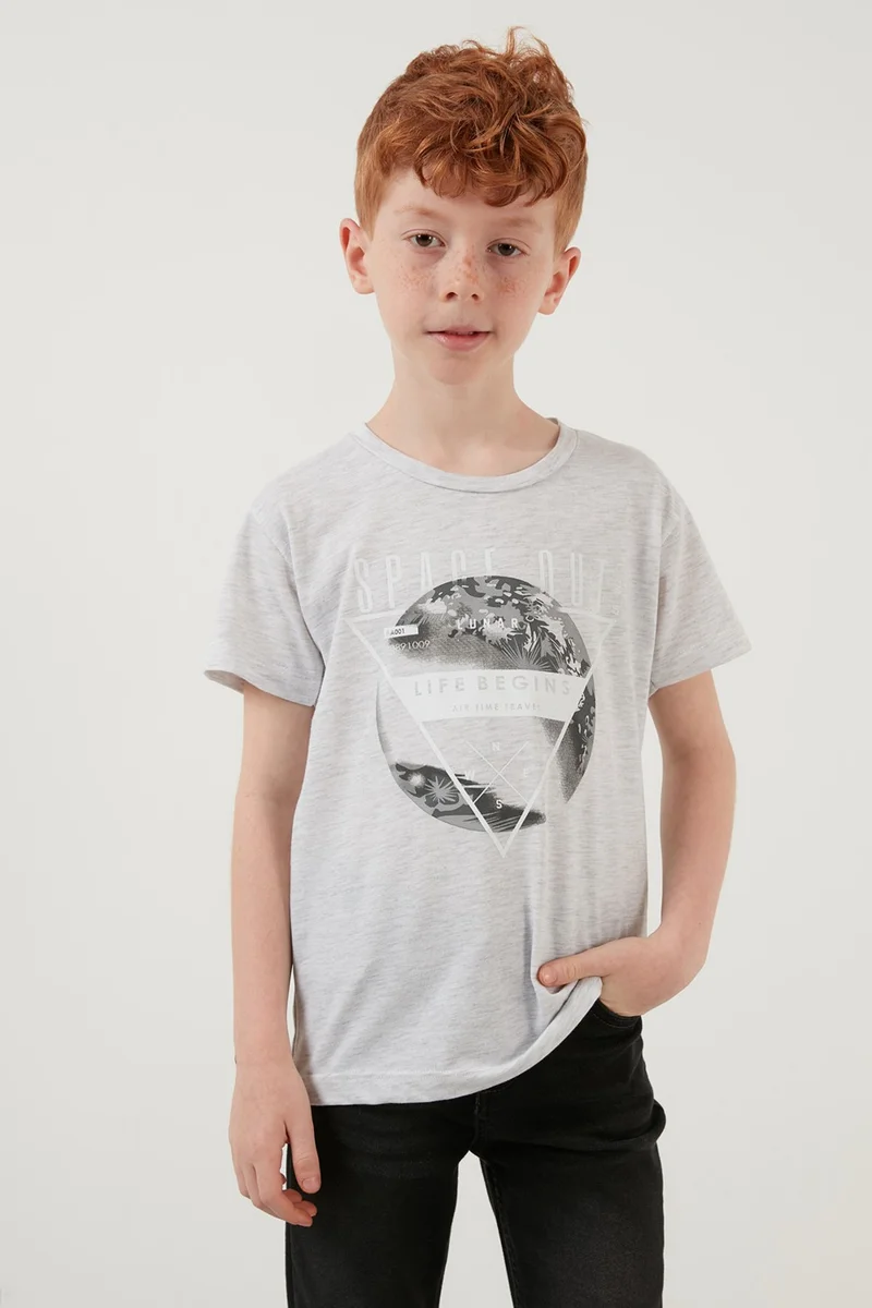Lela Printed Crew Neck Cotton T Shirt Boy T Shirt 6211011