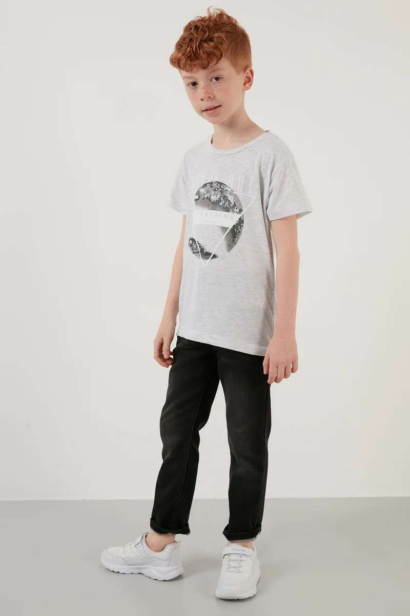 Lela Printed Crew Neck Cotton T Shirt Boy T Shirt 6211011