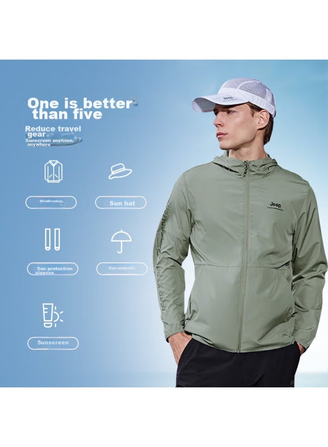 Jeep Jeep Men's Sun Protection Jacket, Upf40+ Uv-resistant, Breathable, Quick-drying, Outdoor Windbreaker, Skin Coat, Men's Style 5241  - Image 4