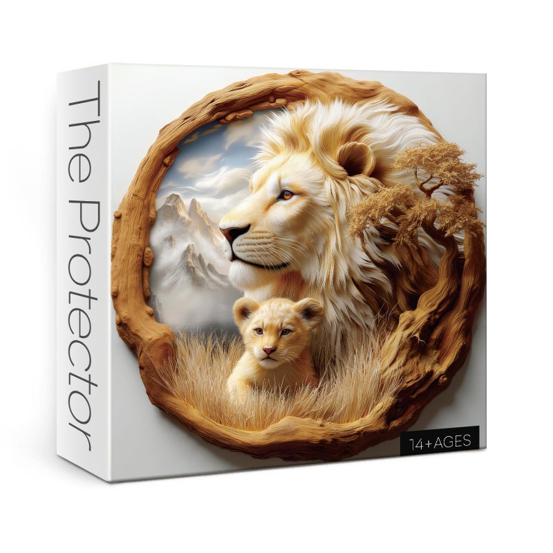 Larkipuzz Aesthetic Lion Animal Puzzles for Adults 1000 Pieces Unique Wildlife Nature Jigsaw Puzzle Difficult Challenging Art Puzzles - Image 3