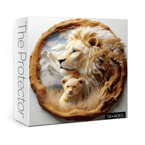 Larkipuzz Aesthetic Lion Animal Puzzles for Adults 1000 Pieces Unique Wildlife Nature Jigsaw Puzzle Difficult Challenging Art Puzzles - Image 1