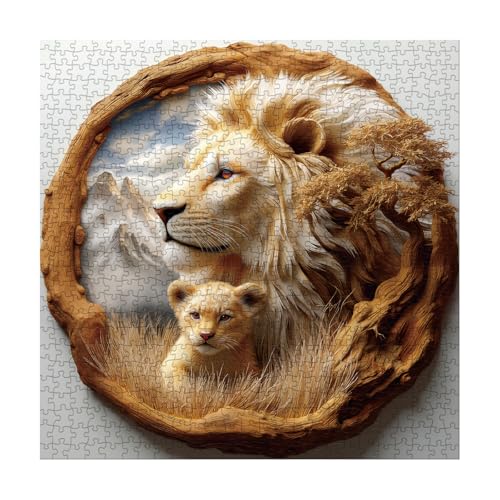 Larkipuzz Aesthetic Lion Animal Puzzles for Adults 1000 Pieces Unique Wildlife Nature Jigsaw Puzzle Difficult Challenging Art Puzzles - Image 5