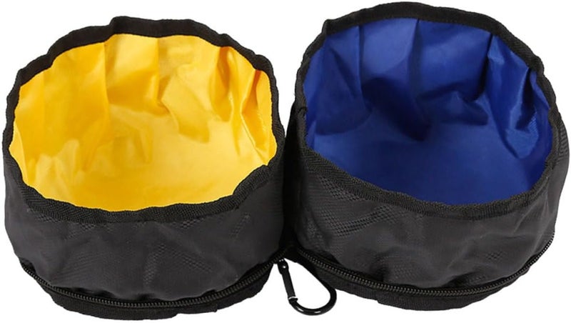 SHOWERORO Portable Folding Dog Bowls Double Set Lightweight Travel Pet Feeding Bowls Outdoor Use for Dogs and Cats - Image 1