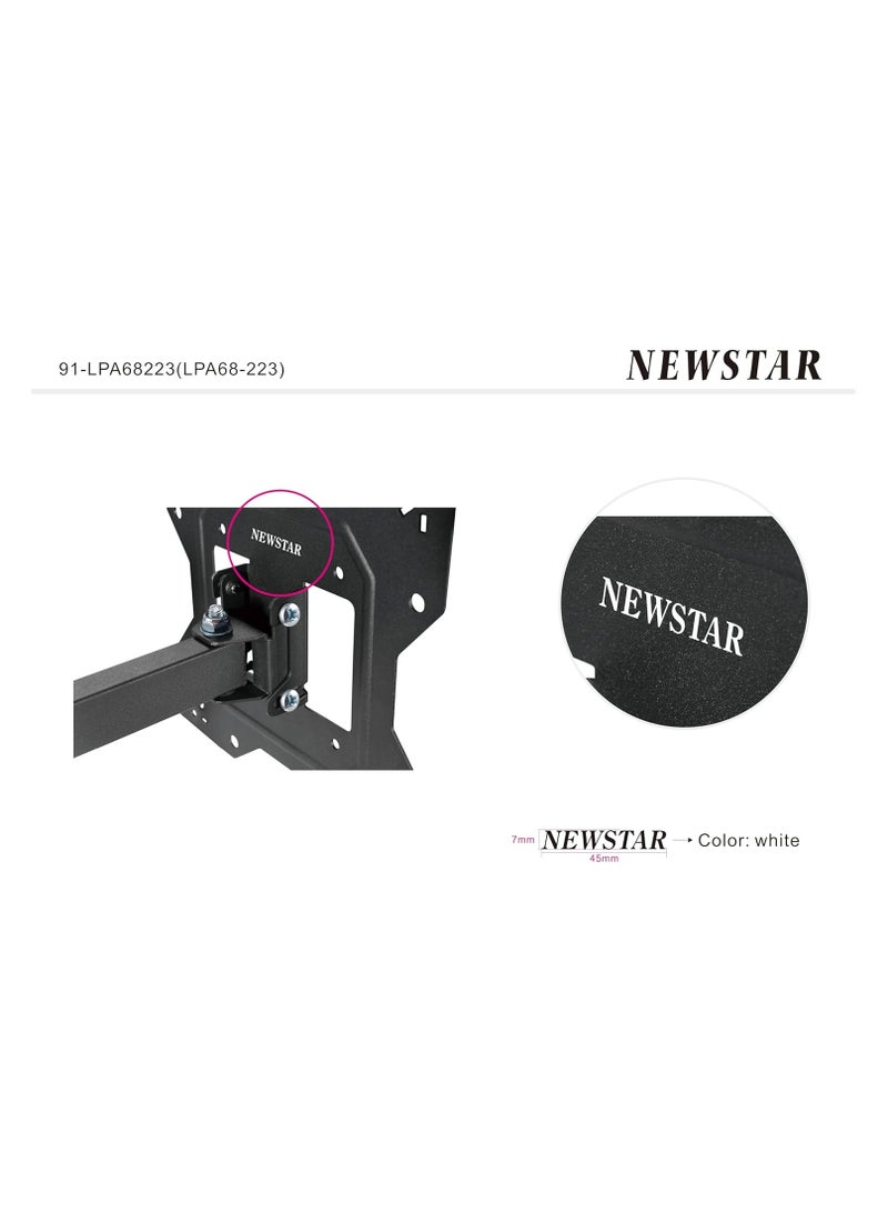 نيوستار حامل تلفزيون جداري نيوستار 23–43″ | إمالة ودوران كامل مع تمديد | قاعدة قوية تتحمل حتى 30 كجم/66 رطلاً، متوافق مع VESA 75/100/200 – LPA68-223 - Image 2