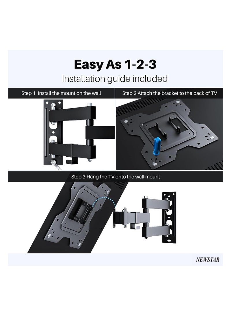نيوستار حامل تلفزيون جداري نيوستار 23–43″ | إمالة ودوران كامل مع تمديد | قاعدة قوية تتحمل حتى 30 كجم/66 رطلاً، متوافق مع VESA 75/100/200 – LPA68-223 - Image 3