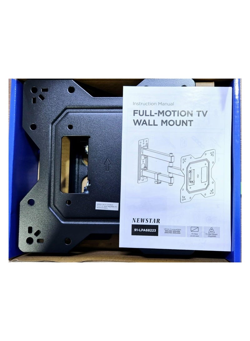 نيوستار حامل تلفزيون جداري نيوستار 23–43″ | إمالة ودوران كامل مع تمديد | قاعدة قوية تتحمل حتى 30 كجم/66 رطلاً، متوافق مع VESA 75/100/200 – LPA68-223 - Image 4