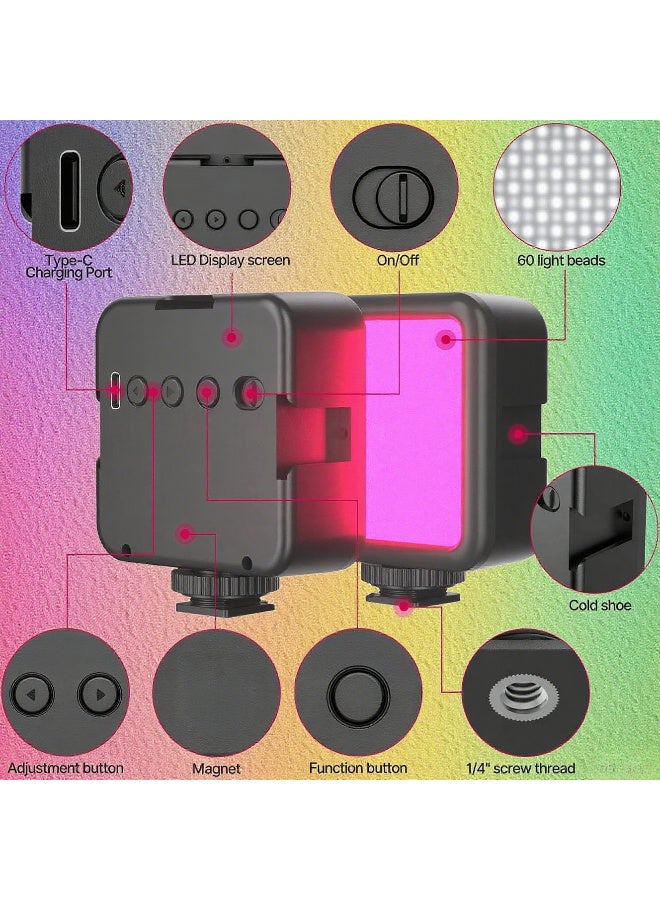 Ulanzi 3 in 1 Portable Set Mini Fill Light LED Panel VL49 Magnetic Attraction For Selfie Video Tiktok Vlog Live Broadcast Youtuber Product Shooting Picture - Image 2