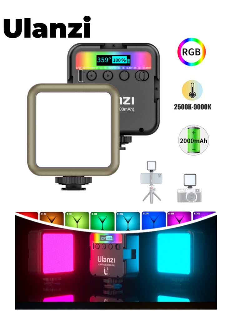 Ulanzi 3 in 1 Portable Set Mini Fill Light LED Panel VL49 Magnetic Attraction For Selfie Video Tiktok Vlog Live Broadcast Youtuber Product Shooting Picture - Image 1