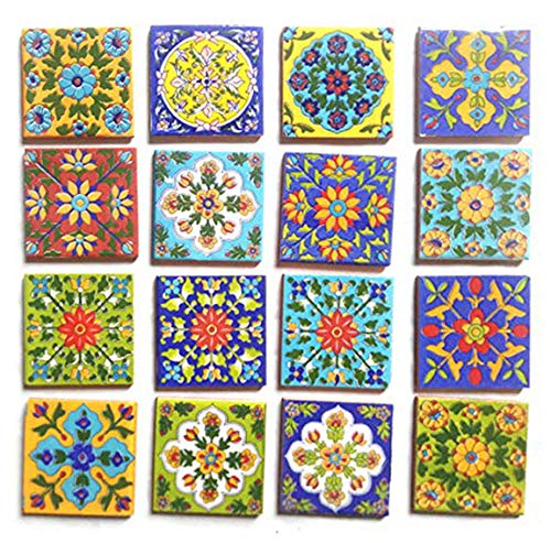 Shiv Kripa Blue Pottery Shiv KRIPA Ceramic Decorative Mosaic Tile (3X3-inch, Multicolour) - Pack of 16 - Image 4