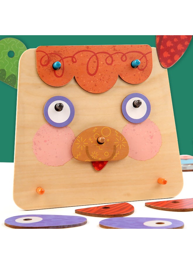 Creative Fun Expression Puzzle Children's Educational Face-changing Building Blocks Cognitive Matching Early Education Enlightenment Puzzle Toys-Color:Fun Emoji Puzzle - Image 4