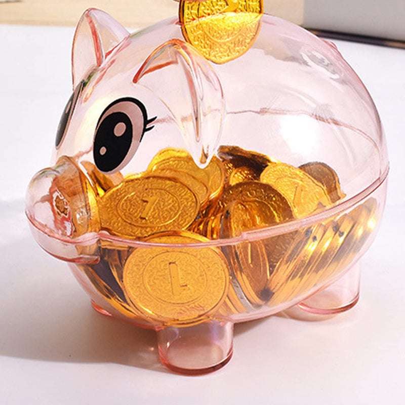 Gircss Piggy Bank, Plastic Money Bank, Transparent Money Jar, Coin Bank for Girls and Boys, Gifts for Birthday, Easter, Christmas, Baby Shower - Image 4