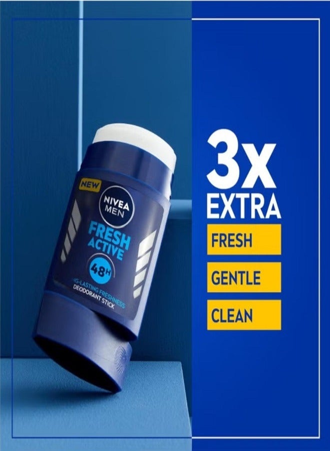 Nivea نيفيا للرجال مزيل العرق على شكل عصا للرجال، حماية لمدة 48 ساعة، نشط ومنعش 50 مل - Image 4