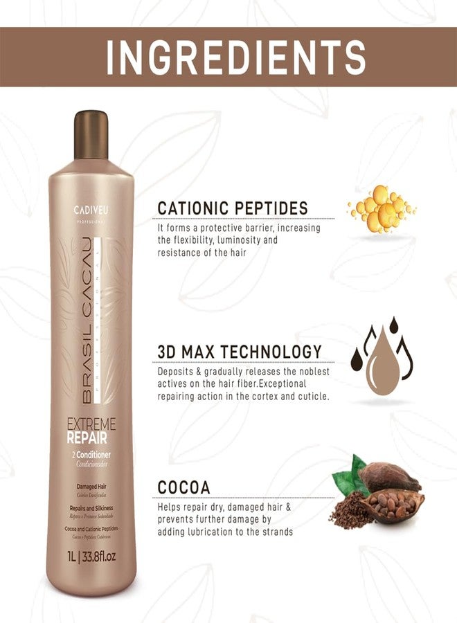 Cadiveu Brasil Cacau Extreme Repair Conditioner (1000ml) - Image 4