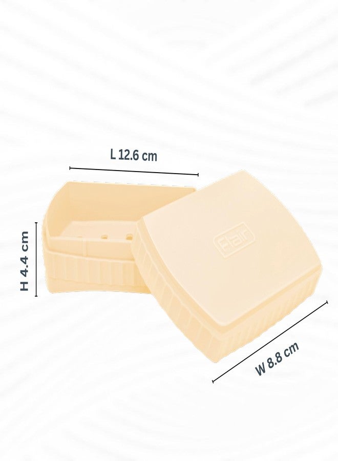 FLAIR Estella Soap Case with Drainage | Reusable & Durable Soap Box | Modern Bathroom Soap Holder (1, Beige) - Image 2