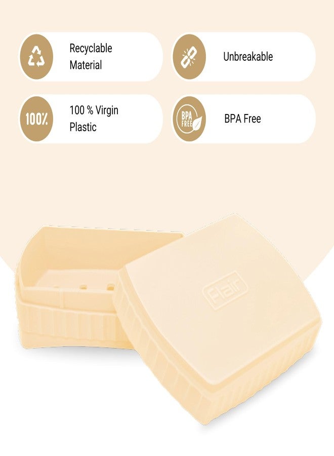 FLAIR Estella Soap Case with Drainage | Reusable & Durable Soap Box | Modern Bathroom Soap Holder (1, Beige) - Image 3