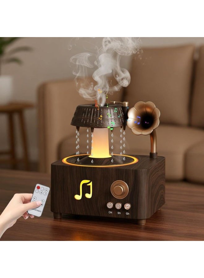 Rain Drop Humidifier Aroma Diffuser Bluetooth Speaker Gift Set With 7 Color Led Light White Noise Remote Control Home Fragrance Decor For Bedroom Office - Image 2