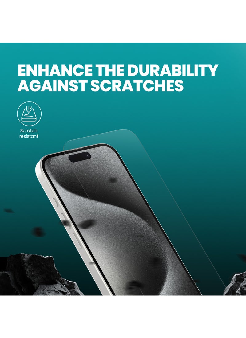 Aztech - AZTECH Premium Clear Tempered Glass for iPhone 14 Pro Max, Anti Static, High Aluminium Glass, AR translucency process, Bare hand feel, Fingerprint, oil and stain resistance and Smooth touch, including free cleaning wipes for making it easy to clean and apply. - Image 1