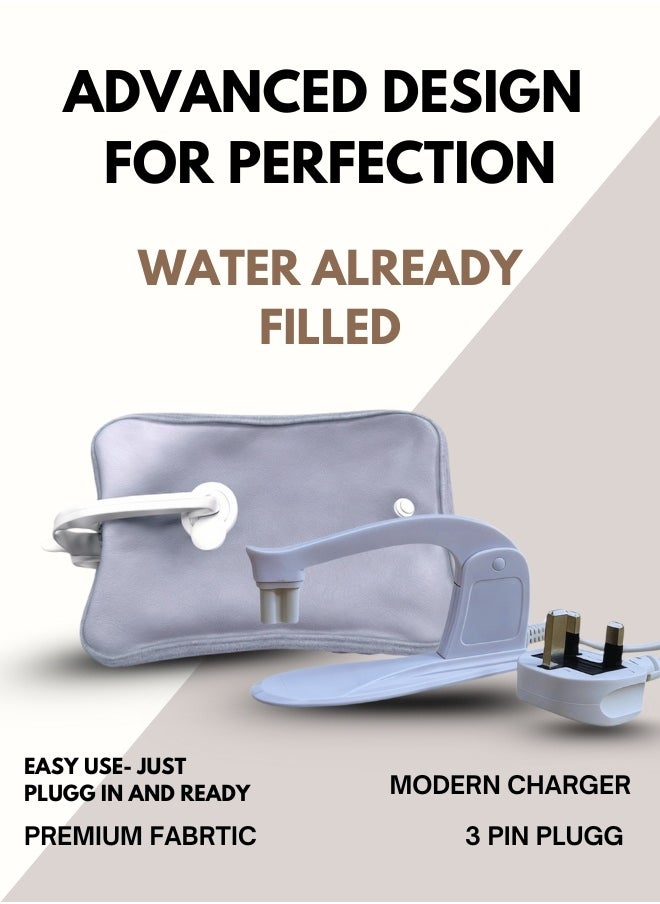 Breeze & Ripplez Breeze & Ripplez™ Dual comfort electric rechargeable heating water bag soft fleece cover for pain relief advanced leak proof technology fast heating large size  - Image 4