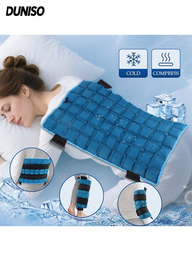 DUNISO Self-absorbing Ice Pack,Reusable and washable Gel  Pack,Hot and cold dual purpose,Pack for Back Pain Relief for Back, Arm,Waist,Knee,Calf  and shoulder(Dark Green) - Image 1