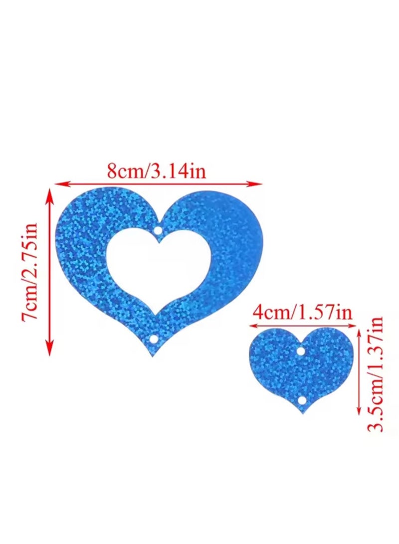 100 قطعة من زينة حفلات رمضان والعيد المصنوعة من مادة البولي فينيل كلوريد على شكل قلب ذهبي - Image 5