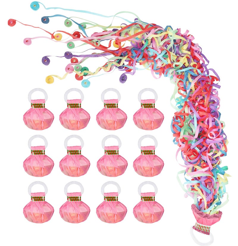 GAILROSO 12pack No Mess Confetti Poppers,Graduation Streamer Poppers,Hand Throw Party Poppers,Magic Paper Cracker for Easter Celebration Birthday,Engagement,School Party,Wedding Send Off Party Favors - Image 1