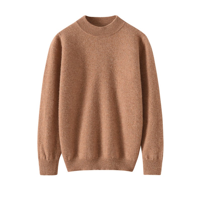 Wool Sweater Base Children'S Sweater New Semi-High Collar Solid Color Children'S Warm Coat All-Match Fashion Children'S Clothing - Image 1
