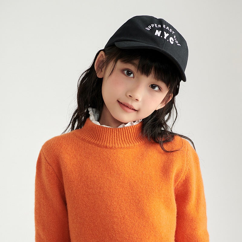 Wool Sweater Base Children'S Sweater New Semi-High Collar Solid Color Children'S Warm Coat All-Match Fashion Children'S Clothing - Image 4