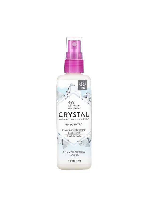 CRYSTAL Mineral-Enriched Deodorant Spray Unscented 4 fl oz 118 ml - Image 1