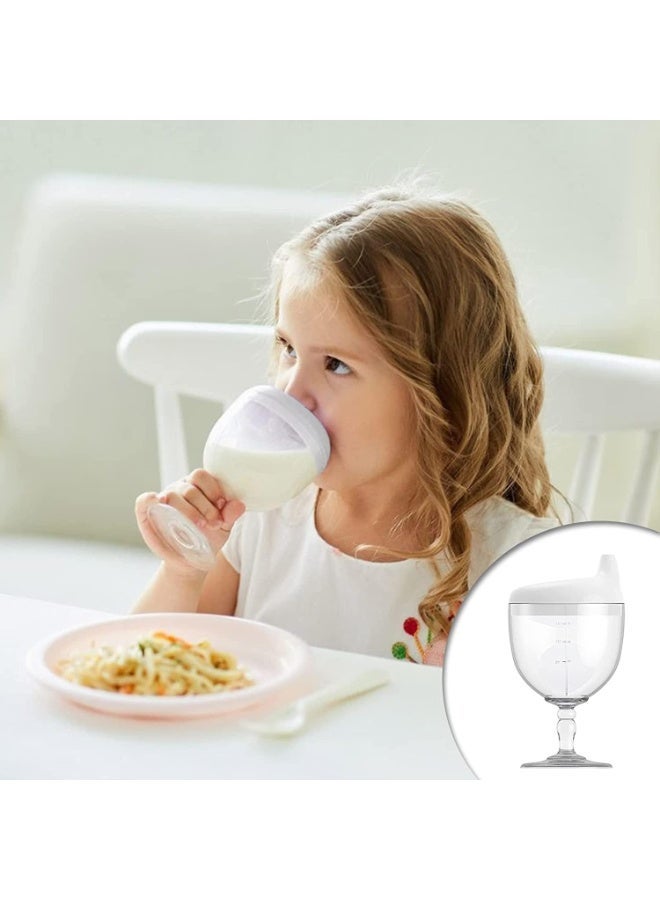 Baby Sippy Cup Wine Glass - Fun No Spill Plastic Goblet for Kids - Perfect Beverage Mug with Lid for Birthday Parties and Celebrations - Ideal for Milk, Juice, and More! (White, 1) - Image 5