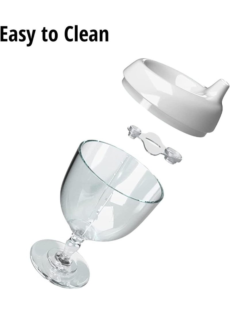 Baby Sippy Cup Wine Glass - Fun No Spill Plastic Goblet for Kids - Perfect Beverage Mug with Lid for Birthday Parties and Celebrations - Ideal for Milk, Juice, and More! (White, 1) - Image 2
