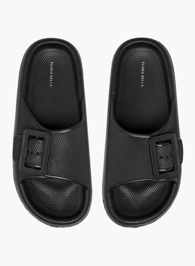 Flora Bella By Shoexpress Buckle Accent Slides