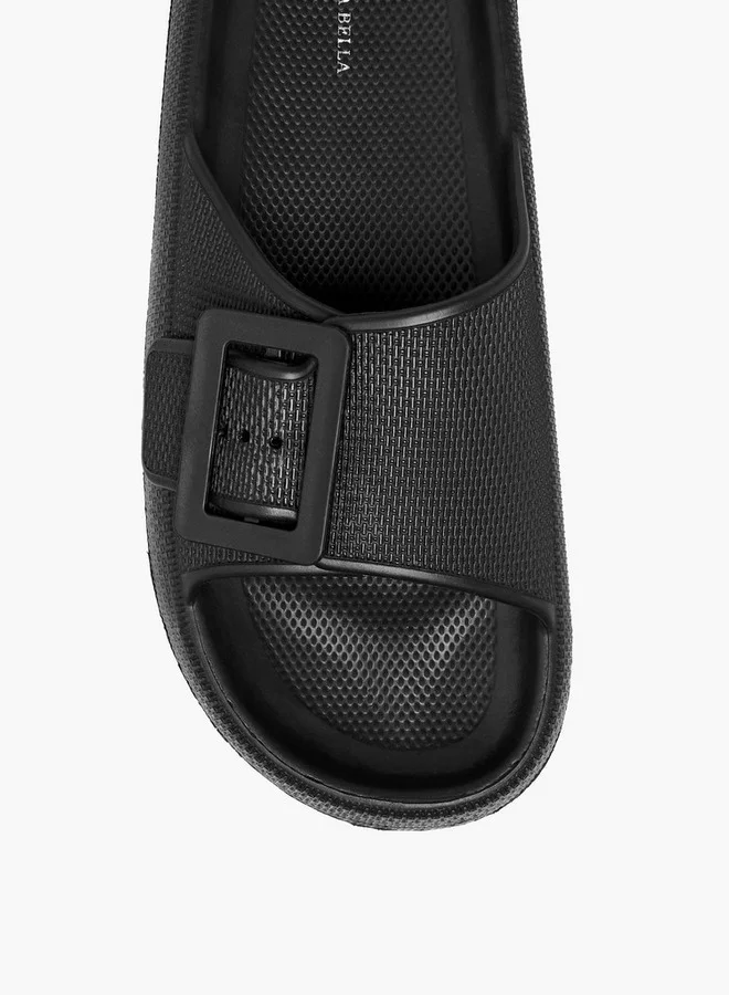 Flora Bella By Shoexpress Buckle Accent Slides