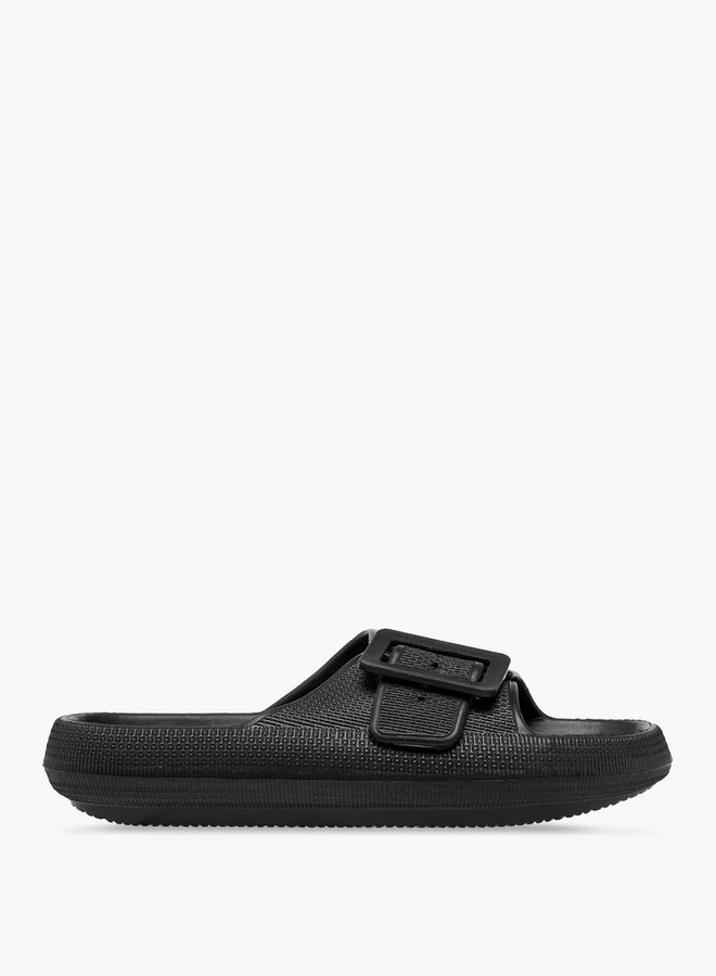 Flora Bella By Shoexpress Buckle Accent Slides