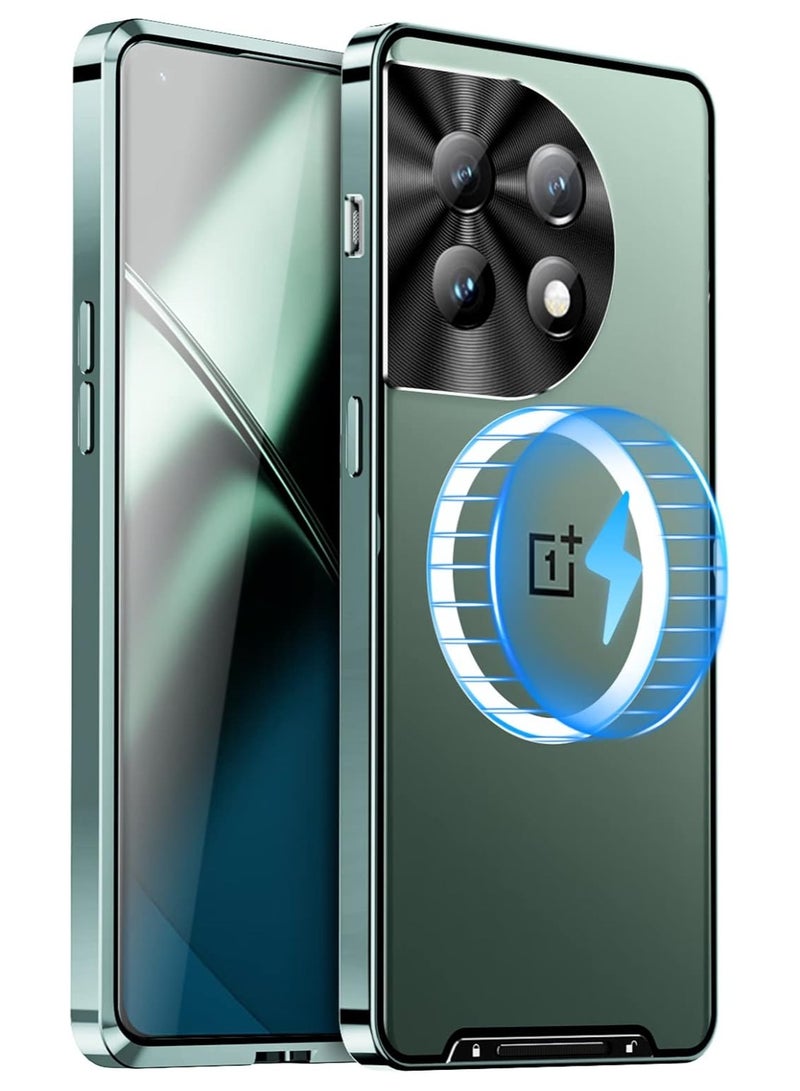 general Case Compatible with OnePlus 12, Metal Frame Bumper Case Matte PC Back Cover Ultra Thin Case with Lens Protection Support Magnetic Wireless Charging for OnePlus 12 5G - Image 1