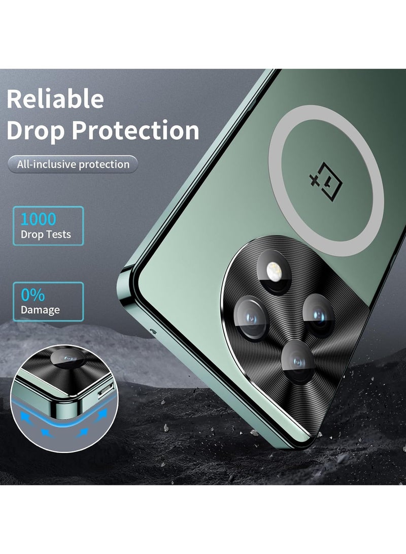general Case Compatible with OnePlus 12, Metal Frame Bumper Case Matte PC Back Cover Ultra Thin Case with Lens Protection Support Magnetic Wireless Charging for OnePlus 12 5G - Image 3