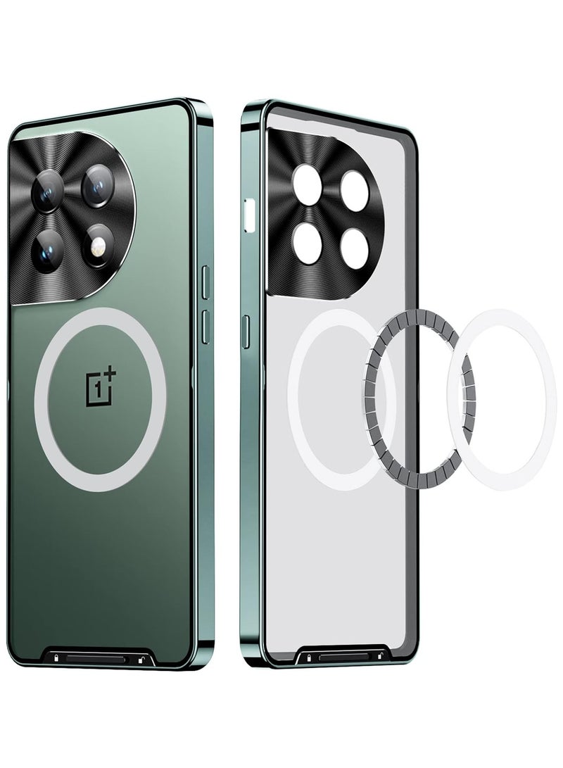 general Case Compatible with OnePlus 12, Metal Frame Bumper Case Matte PC Back Cover Ultra Thin Case with Lens Protection Support Magnetic Wireless Charging for OnePlus 12 5G - Image 2