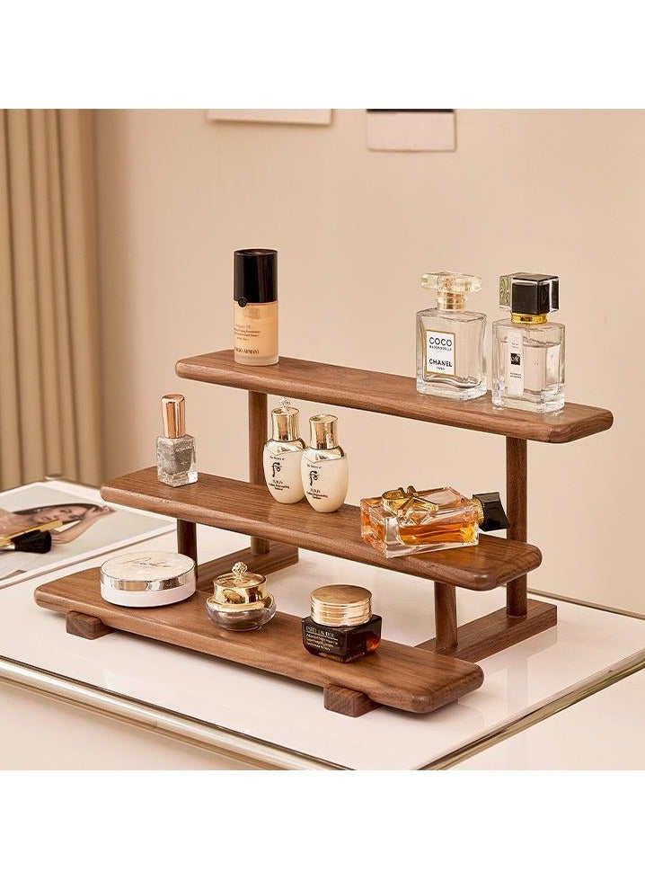 Solid wood porch rack desktop perfume multi-layer storage rack water cup rack dressing step ladder rack figure display rack - Image 3