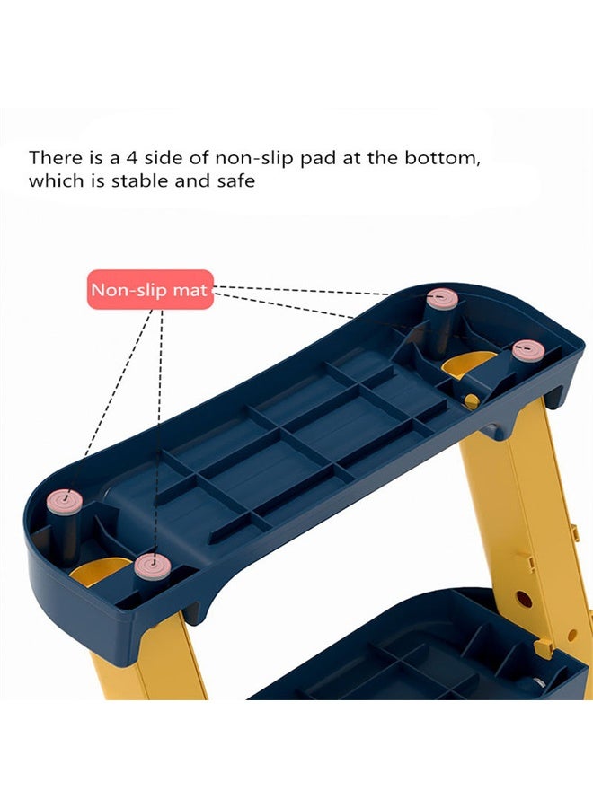يلا جوي مقعد تدريب على استخدام المرحاض قابل للطي ， مقعد تدريب على استخدام المرحاض للأطفال قابل للتعديل مع خطوات عريضة مضادة للانزلاق ومقابض أمان (أزرق) - Image 4