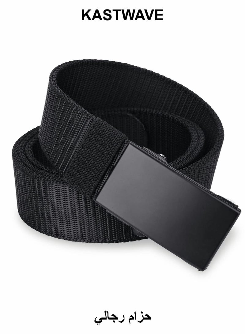 KASTWAVE Mens Belt, Nylon Canvas Belt with Heavy Duty Flip-Top Solid Metal Buckle, 1.5" Can Pruning Outdoor Sports Belt - Image 1