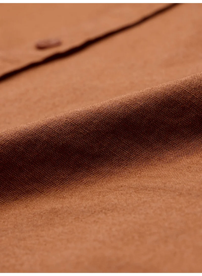 The Souled Store Russet Brown The Souled Store Men Russet Brown Solid Regular Fit Shirts for Men | Best Price UAE
