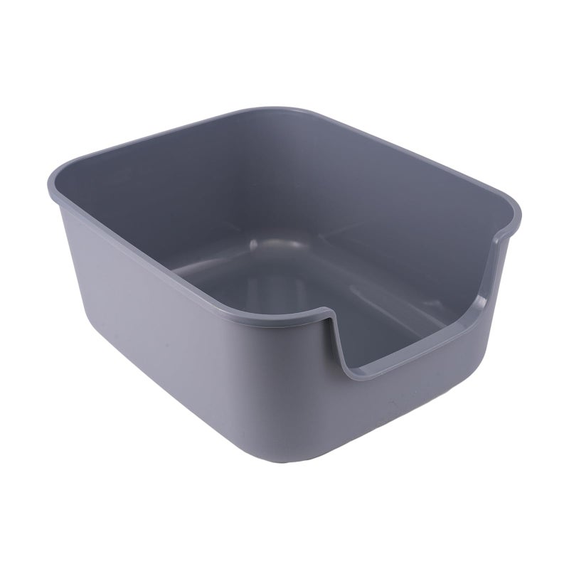 LoopTime Large Cat Litter Box with High Sides,Cat Boxes for Indoor Cats,Cat Litter Pan for Kitty,Litter Box with Low Entry,Easy to Clean,Anti-Splashing (Grey) - Image 1