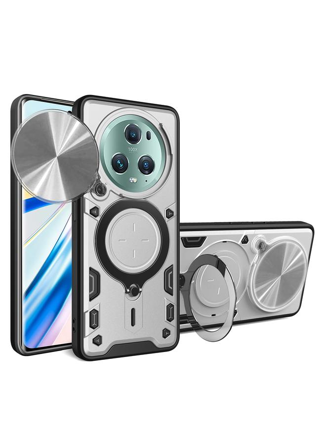 اس-توب جراب لهاتف Honor Magic5 Pro CD Texture Camshield منزلق بحامل مغناطيسي - Image 1