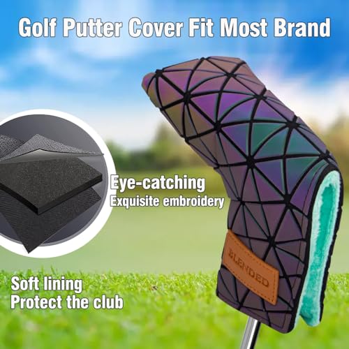BAIRBRE Golf Putter Covers,Blade Putter Cover Mallet Putter Haedcovers Leather Golf Club Covers Putter Headcover with Magnetic for Scotty Cameron Taylormade Titleist Odyssey,Black - Image 4