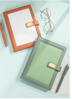 General A5 Lined Leather Notebook and Pen Set with Gift Box, 240 Pages Refillable Journal with Pocket and Magnetic Buckle, Hardcover Daily Diary for Men and Women Business Travel Personal Writing- Green  - Image 5
