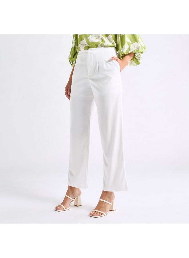 Splash FAV Textured Wide Leg Pants with Pockets  - Image 1