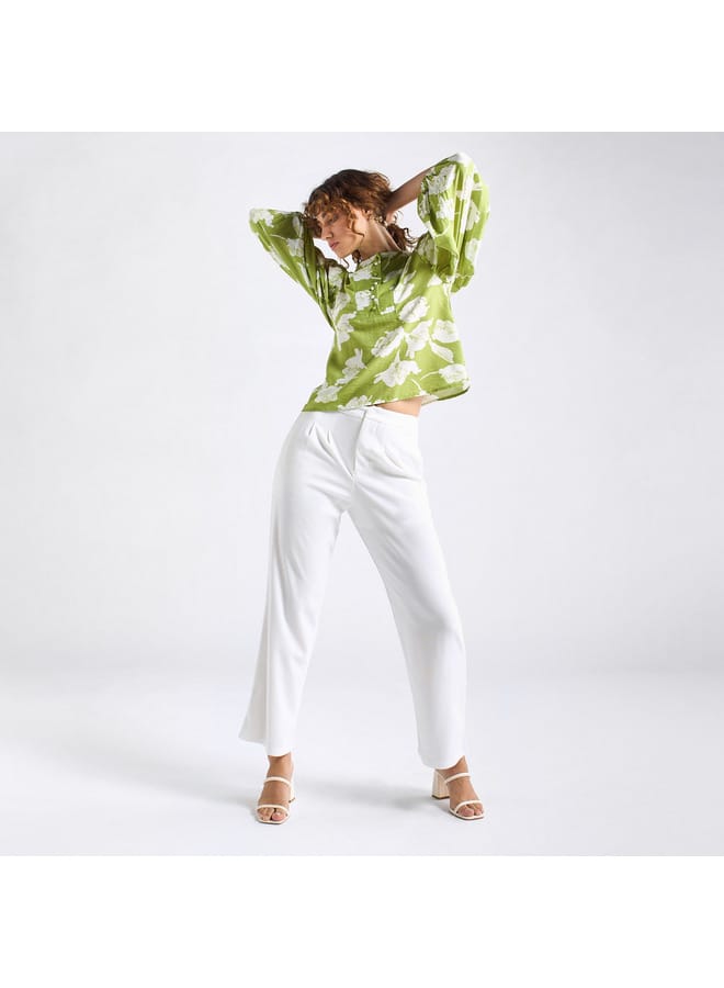 Splash FAV Textured Wide Leg Pants with Pockets  - Image 2