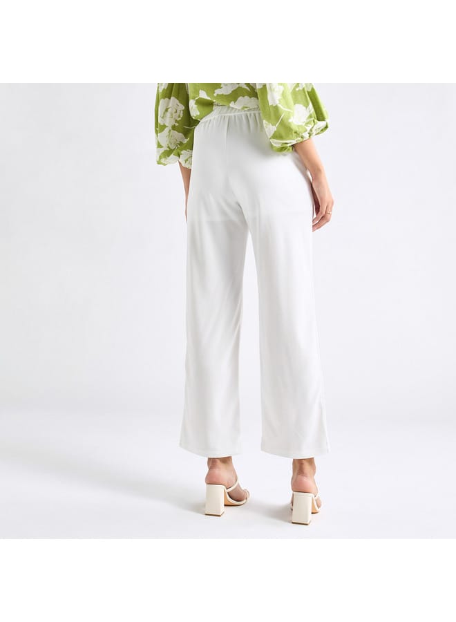 Splash FAV Textured Wide Leg Pants with Pockets  - Image 3